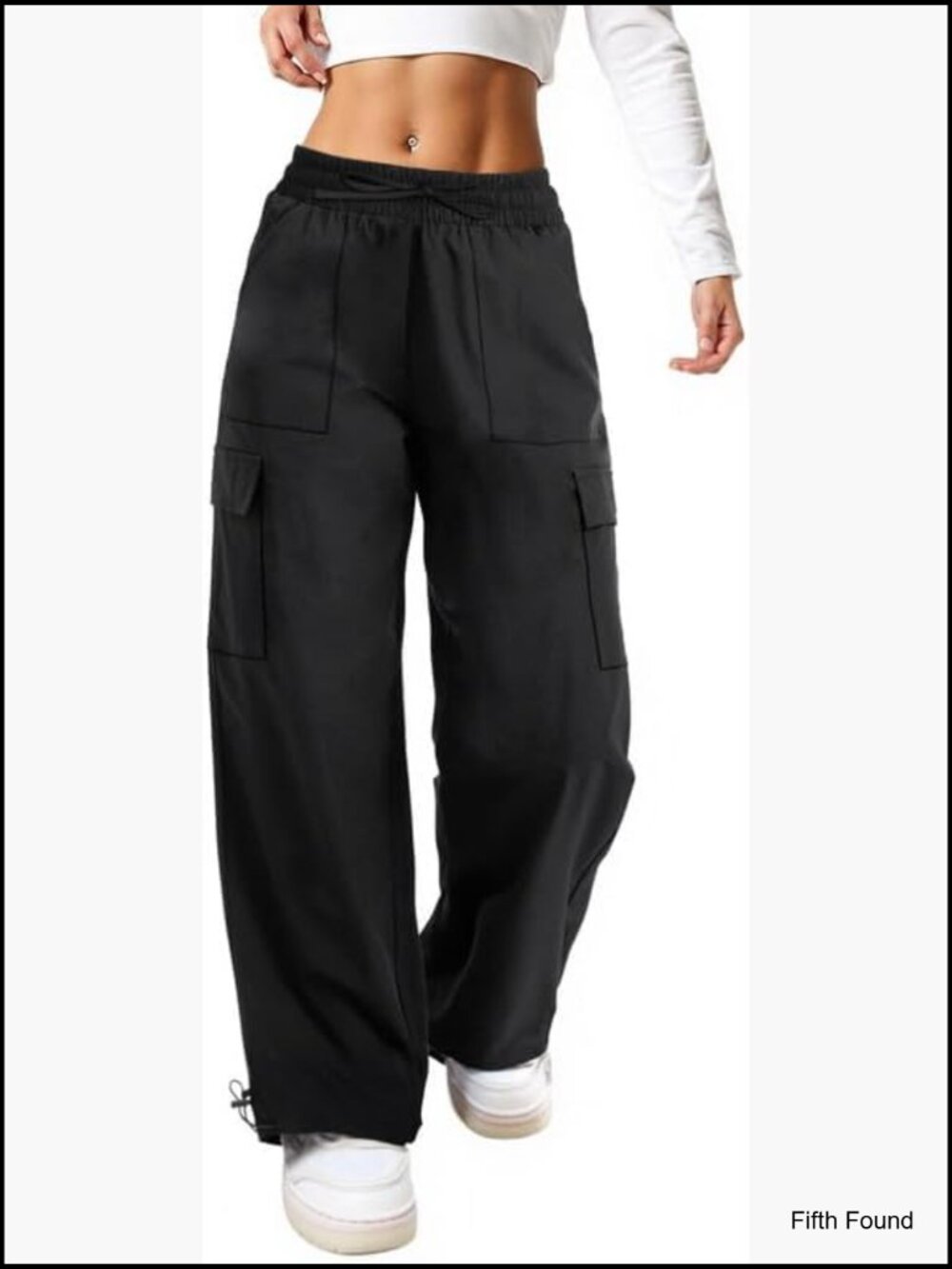 Wide Leg Cargo Pants with Adjustable Waist and Cuffs for Hiking Travel - Picture 1 of 7